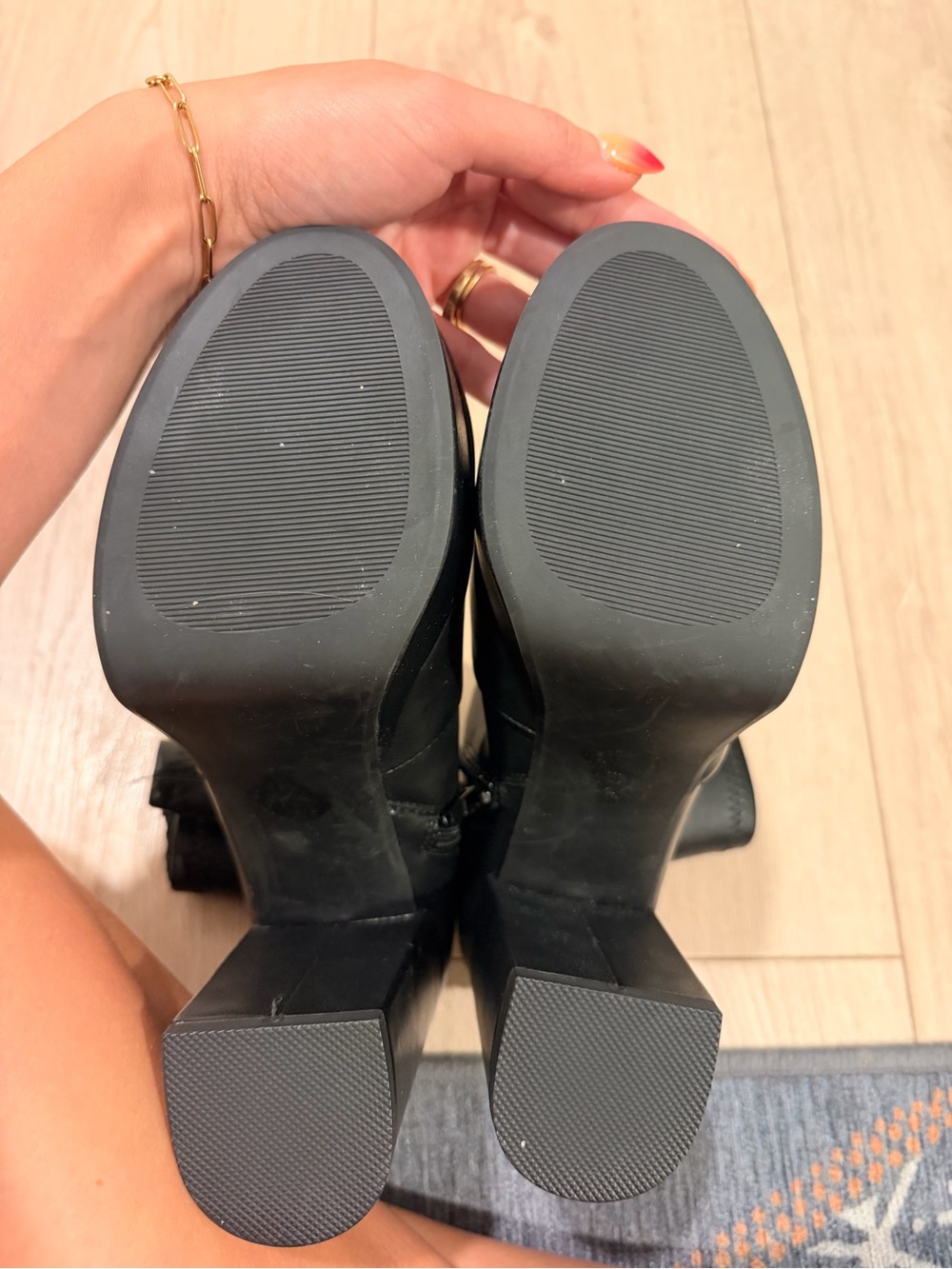 Madden Girl Black Platform Block Heel Ankle Boots - Picture 4 of 4